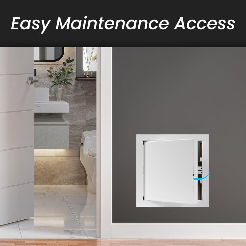 Repa Market 6 x 6 Inch Access Panel for Drywall â€“ White Galvanized Steel Wall Hole Cover/Door Panel/Cover Plates with Latch â€“ Heavy-Duty Service Hatch for Plumbing, Electrical, HVAC Access Door - Image 4